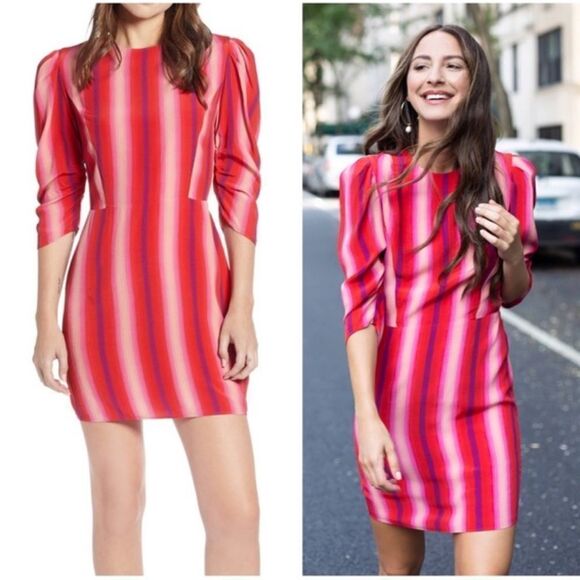 NWT Something Navy red goji bold striped dress size small - Picture 3 of 15
